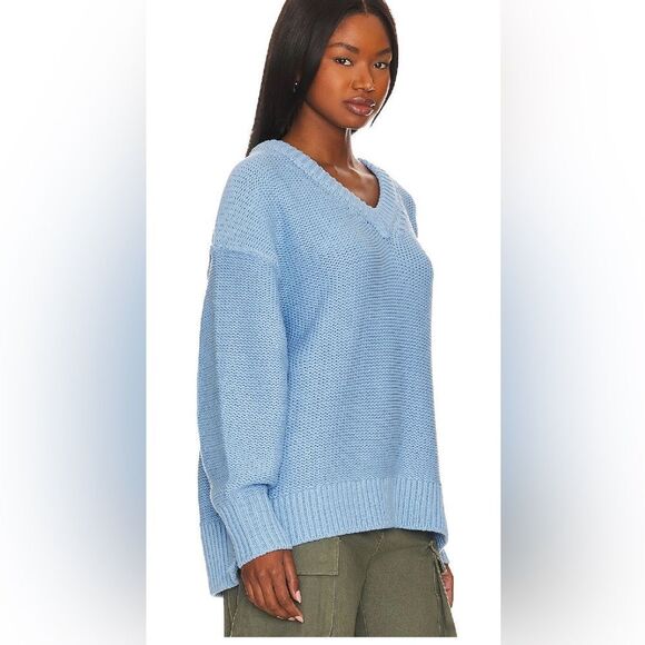 Free People Alli V-neck Sweater Oversized Cable - Picture 4 of 12